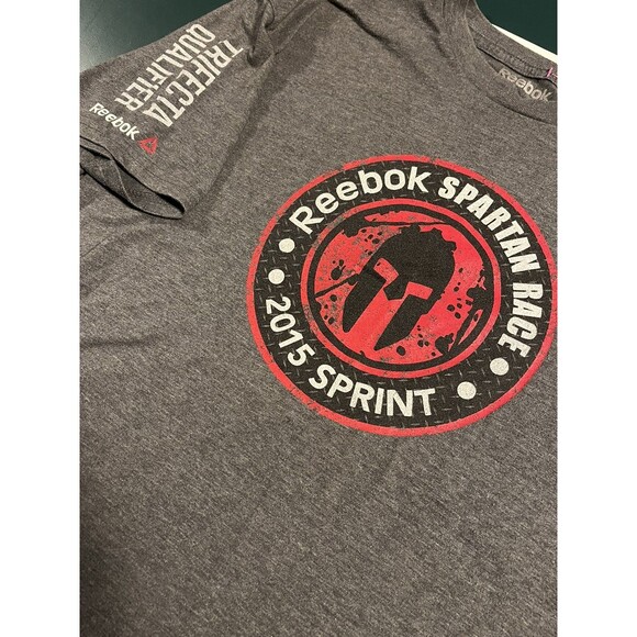 Reebok Spartan Race Sprint 2015 Finisher Trifecta Qualifier T-Shirt LARGE Gray - Picture 1 of 7